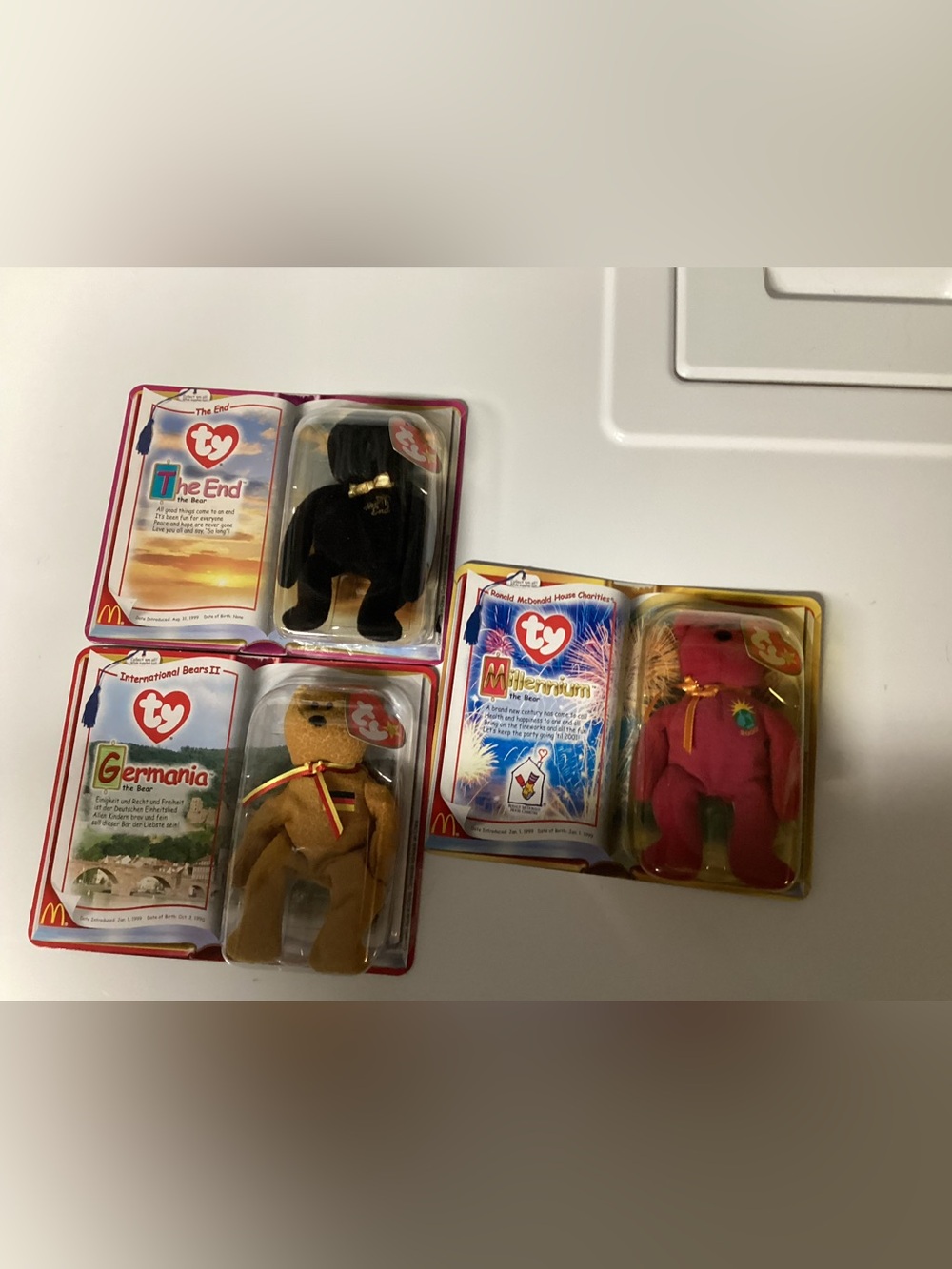 3 Ty beanie baby bears happy meal toy